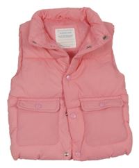 Růžová šusťáková zateplená vesta s kapsami Primark