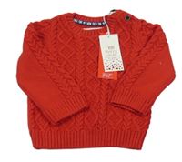 Nové - červený vzorovaný svetr F&F