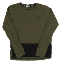 Khaki-černé triko s logem fila