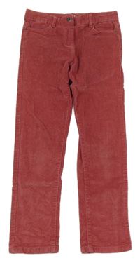 Starorůžové slim manšestráky Vertbaudet