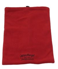 Červený fleecový nákrčník s nápisom