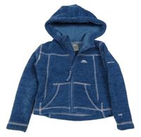 Tmavomodrá sametová zateplená propínací mikina s kapucí Trespass