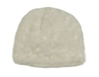 Bílá chlupatá podšitá čepice 