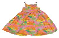 Ružovo-oranžové šaty s palmami Primark