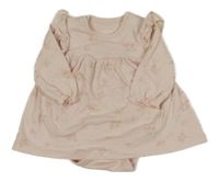 Světlerůžové body s našitými šaty Mothercare