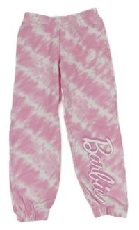 Růžovo-bílé batikované tepláky - Barbie 