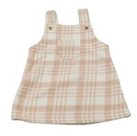 Ružovo-biele kockované na traké fleecové šaty George