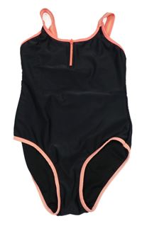 Černé jednodílné plavky s neonovým lemem Peacocks