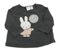 Tmavosivé tričko s Miffy H&M