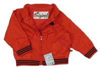 Nové - červená šusťáková jarní bunda s výšivkou Mothercare