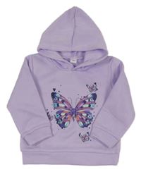 Nové - lila mikina s motýlkom a kapucňou