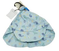 Nové - světlemodrá plátěná kšiltovka s mořskými živočichy Tu