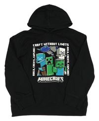 Černá mikina s Minecraft a kapucí