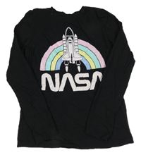 Černé triko s raketou - Nasa