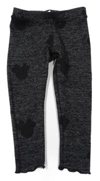 Černé melírované pletené legíny s Minnie Disney