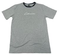 Sivé melírované tričko s nápisom Closure