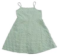 Zeleno-biele kockované krepové šaty Primark