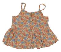 Staroružový kvetovaný crop top zn. H&M