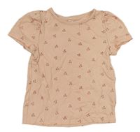 Světlerůžové tričko s třešněmi H&M