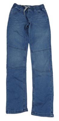Svetlomodré teplákové slim fit rifle