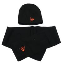 2set - Čierna čapica s výšivkou + šál