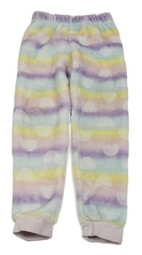 Farebné plyšové pyžamové nohavice s duhami Nutmeg