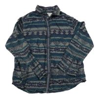 Šedo-tmavomodro-zelená vzorovaná košile Next