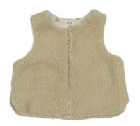 Béžová huňatá podšitá vesta C&A