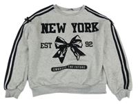 Svetlošedá -čierna mikina s pruhmi a mašlou George