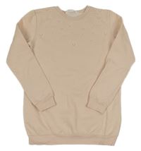Svetloružová mikina s perlami H&M