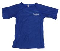 Tmavomodré športové tričko s nápisom