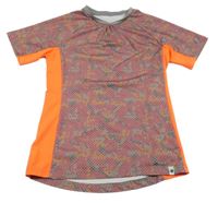 Šedo-růžovo-oranžové sportovní tričko s puntíky Jako-o