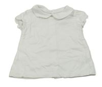 Biele tričko s golierikom