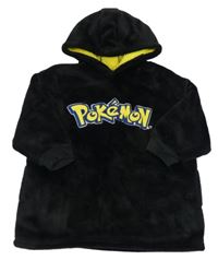 Čierna plyšová oversize mikina s Pikachuem a kapucňou Primark