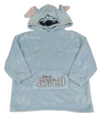 Světlemodrá plyšová oversize mikina s kapucí - Stitch Primark