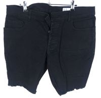 Pánské černé riflové skinny kraťasy Denim vel. 38