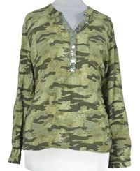 Dámska khaki army blúzka s flitrami Janina