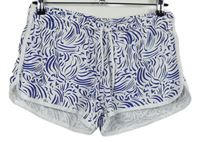 Dámske bielo-tmavomodré vzorované bavlnené kraťasy Primark