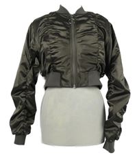 Dámská hnědá saténová crop bunda Asos 