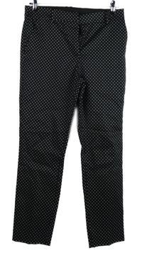 Dámské černé puntíkované kalhoty 