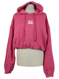 Dámská tmavorůžová crop oversized mikina s kapucí Couture 