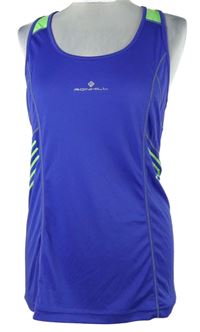 Dámský fialovo-limetkový sportovní funkční top s pruhy Ronhill