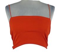 Dámsky červený rebrovaný crop top Zara