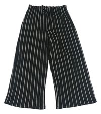 Čierno-biele pruhované culottes nohavice C&A