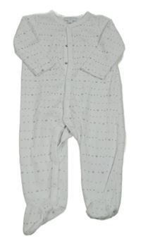 Bílý sametový overal s hvězdičkami 