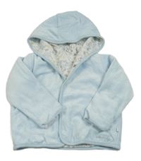 Modrá sametová zateplená propínací mikina s kapucí M&S