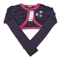 Nové - Fialovo-ružové svetrové bolerko s hviezdami Name it