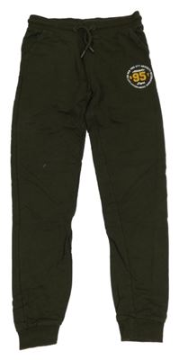 Khaki tepláky s potiskem 