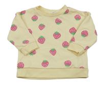 Žltá mikina s jahůdkami