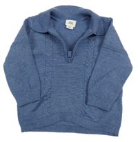 Modrý sveter s golierikom River Island